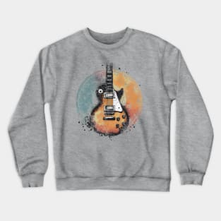 Vintage Guitar Paint Splash Graphic Tee | Vintage Guitar Enthusiast Crewneck Sweatshirt